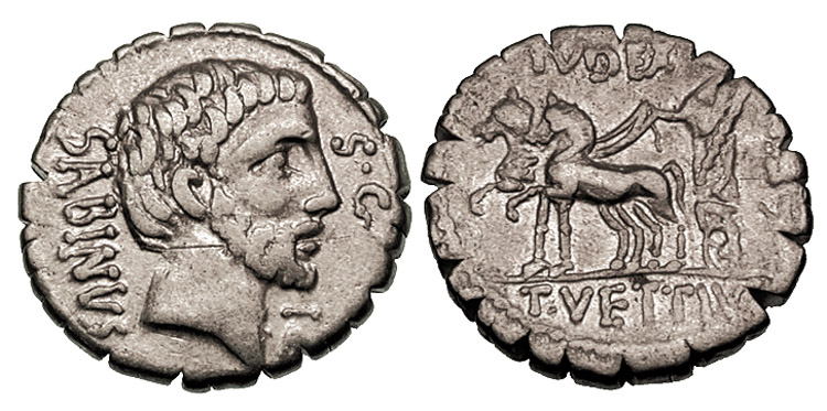 vettia roman coin denarius